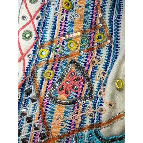 Indigo Moon Full Front Beaded Blazer size Medium New with Tags - Picture 8 of 14